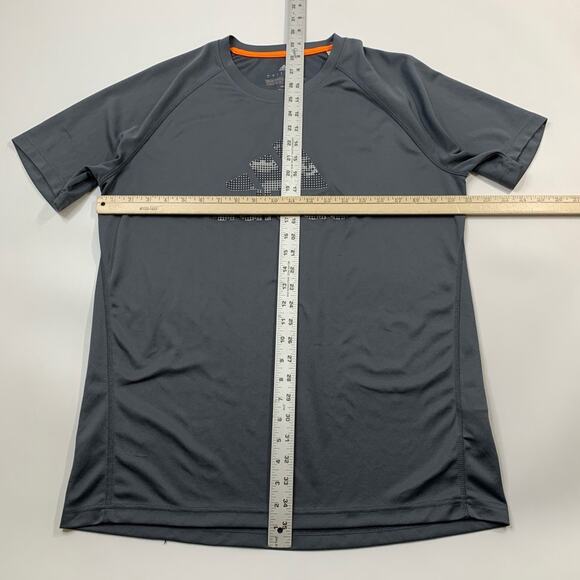 Adidas Shirt Mens L Large Titanium Climalite Big Logo Gym Train Soccer Football - Picture 6 of 10